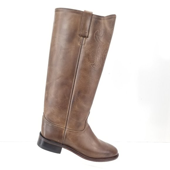 Old West Women's Riding Boot Round Toe Womans Brown Lb1624 sz 7.5M - Picture 1 of 10